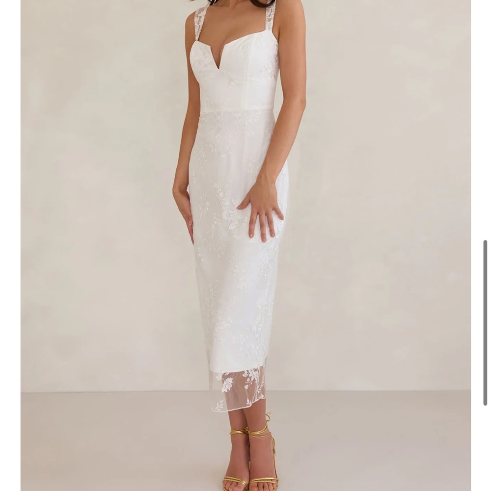 Park & Fifth Wren Midi Dress, White With Tags